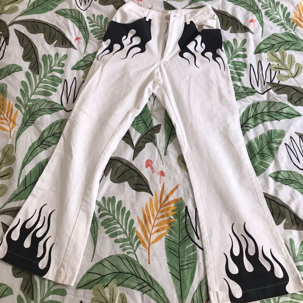 White Flame Flare Jeans